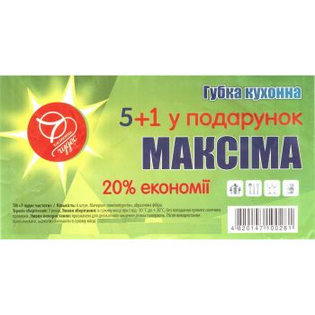Губка кухонна МАКСИМА 5 + 1
