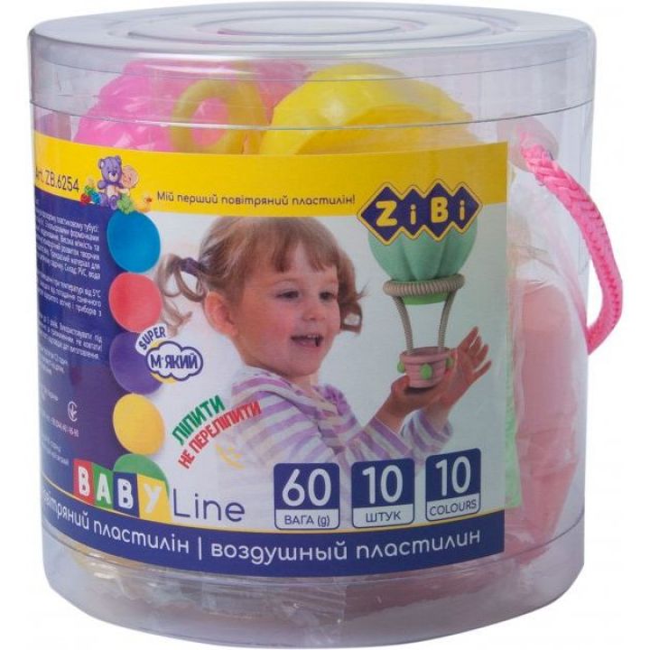 Набор воздушного пластилина ZiBi Baby Line в тубусе 10 цветов (ZB.6254)
