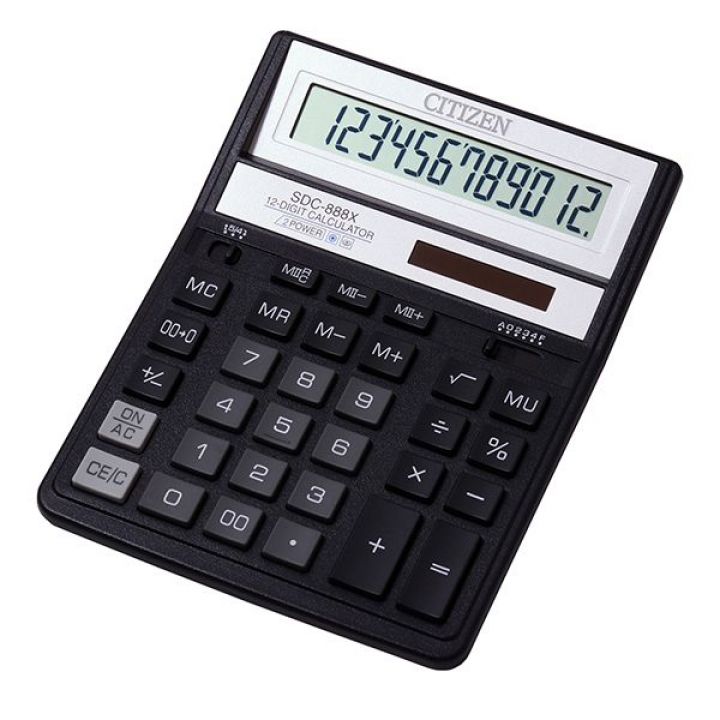 Калькулятор электронный Citizen 12-разрядный 203x158x31 мм (SDC-888X-BK)