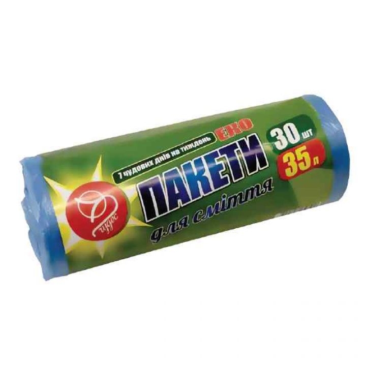 Пакети для сміття 7 Чудес Чистоты синій 30 шт (4820127250500)