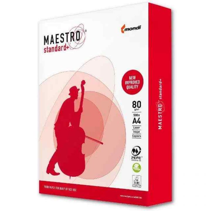 Папір офісна Maestro Standard Plus A4 80 г/м2 500 аркушів (9003974030494)