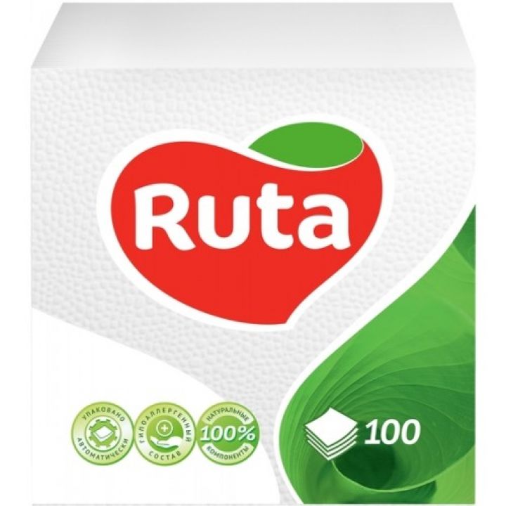Серветки Рута білі 100 шт (4820023740495_1)