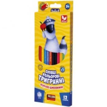Карандаши цветные трехгранные с точилкой