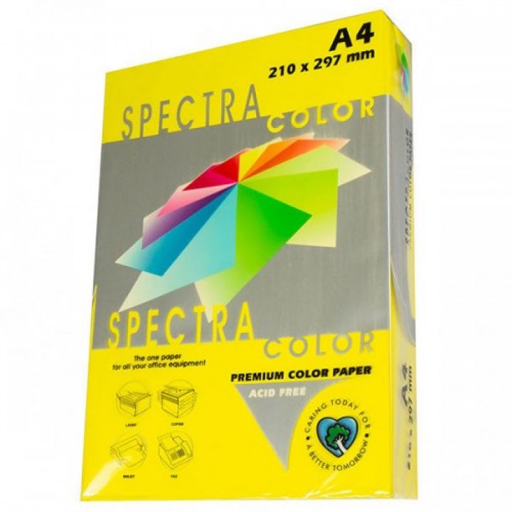 Папір Sinar Spectra А4 80 г/м2 500 аркушів лимонний (210)