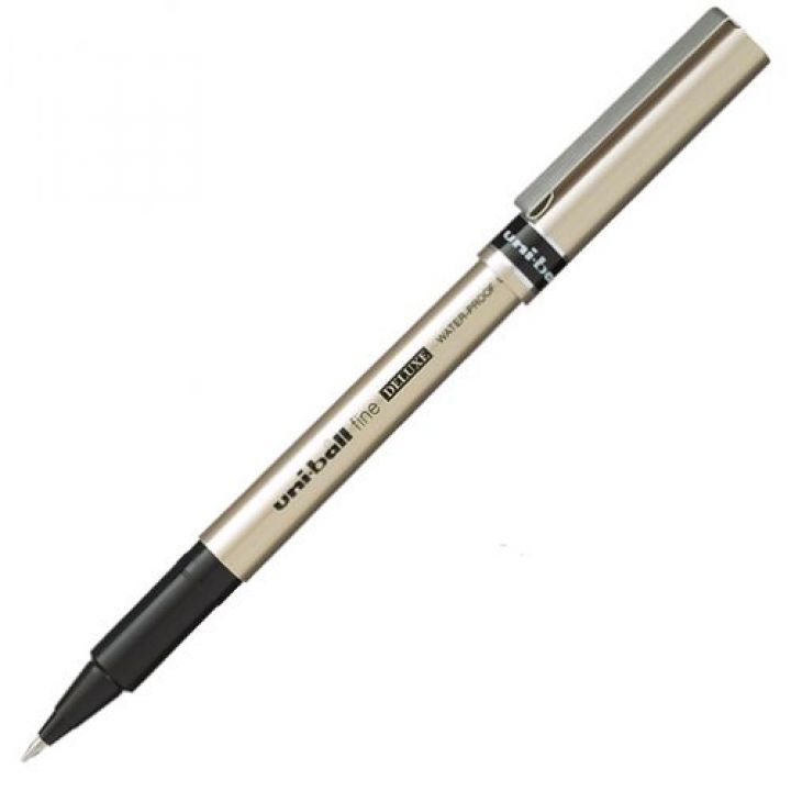 Ручка ролер Uni uni-ball fine DELUXE чорна 0.7 мм (UB-177.Black)